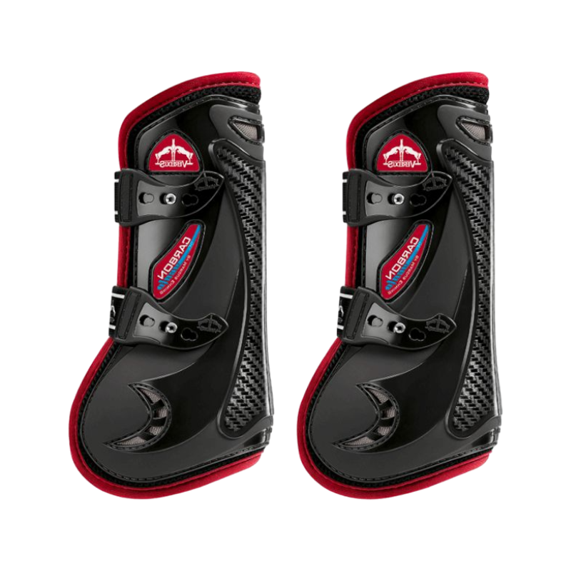 Veredus - Guêtres ouvertes Carbon Gel Vento Color Edition Noir/ Bordeaux x2 | - Ohlala