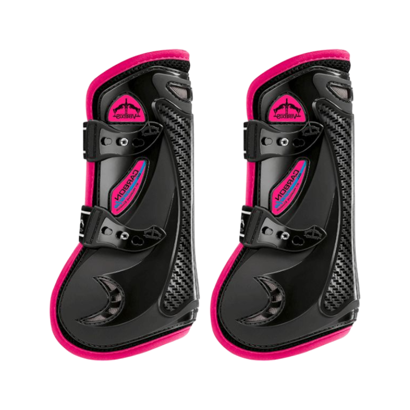 Veredus - Guêtres ouvertes Carbon Gel Vento Color Edition Noir/ Fuchsia x2 | - Ohlala