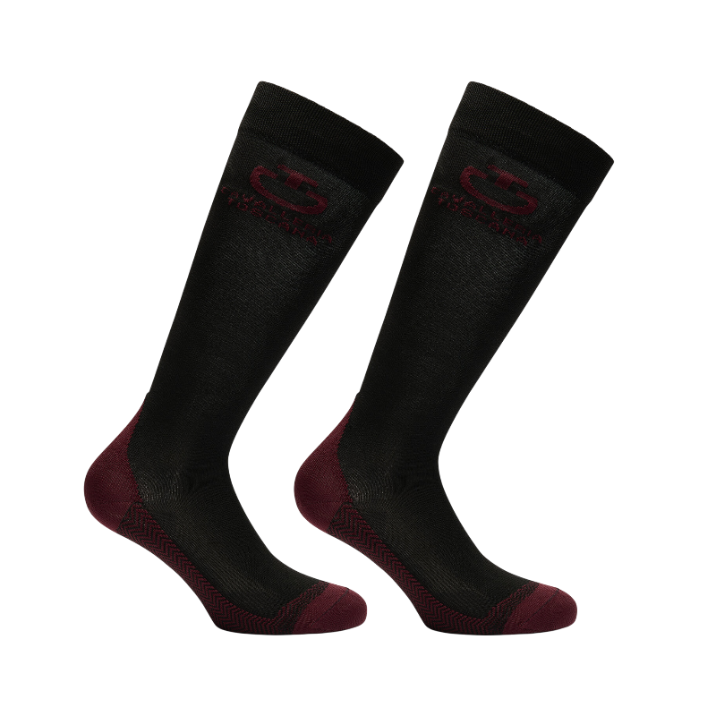 Cavalleria Toscana - Tech equestrian socks black/ burgundy