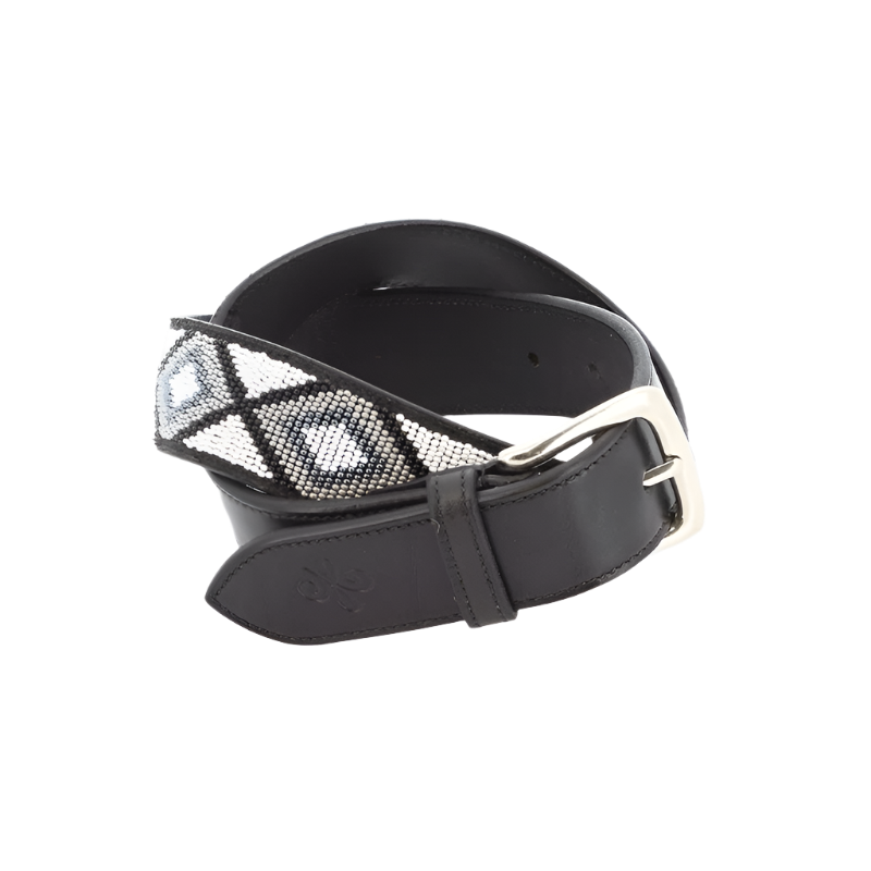 Pénélope - Ceinture Pearl Noir/ Blanc | - Ohlala