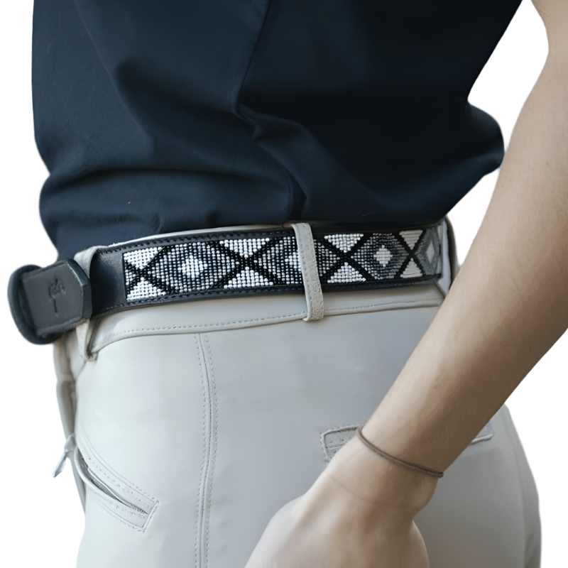 Pénélope - Ceinture Pearl Noir/ Blanc | - Ohlala