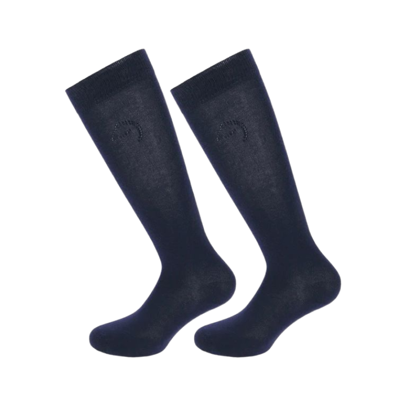 Equithème - Chaussettes d'équitation Logo marine (x1) | - Ohlala