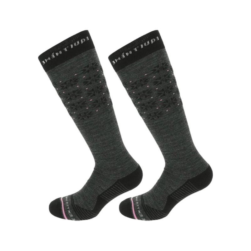 Equithème - Snow sock heather grey/pink (x1)