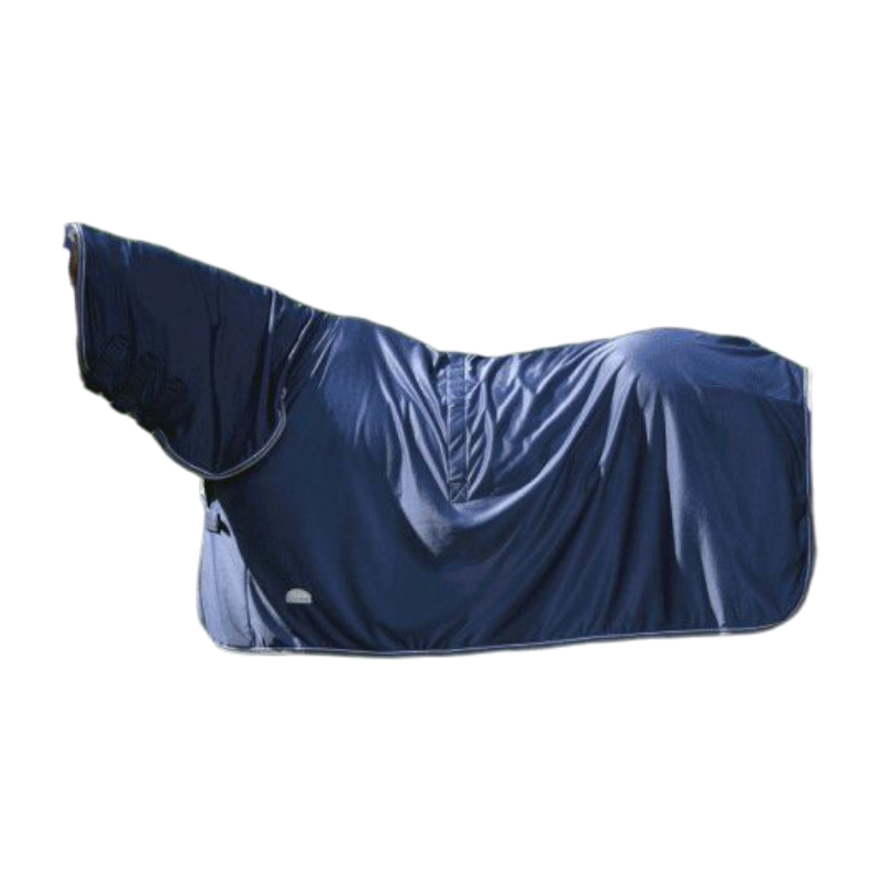Equithème - Chemise Microfleece combo marine/ blanc | - Ohlala
