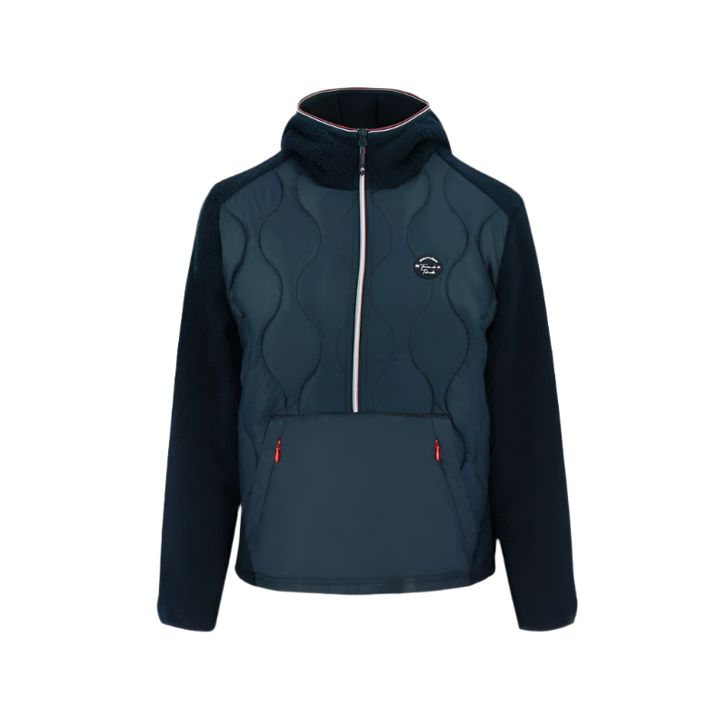 Equithème - Veste manche longue à capuche femme Celia marine | - Ohlala