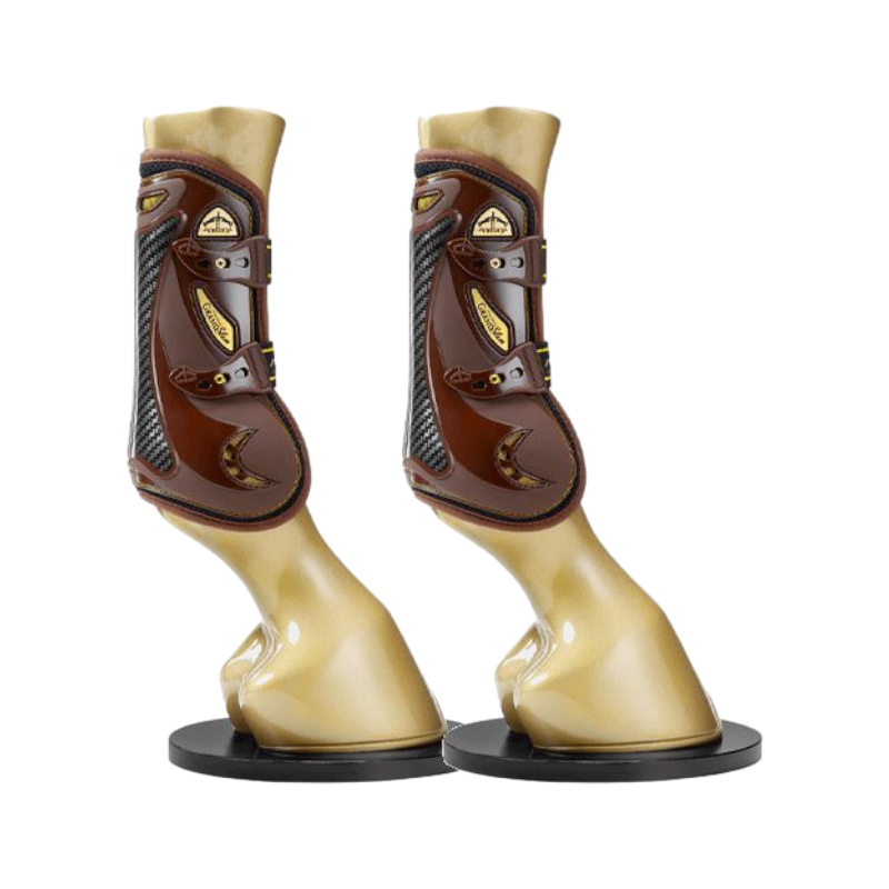 Veredus - Guêtres ouvertes Grand Slam Carbon Gel Marron / Or x2 | - Ohlala