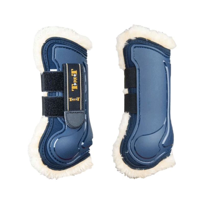 TdeT - Guêtres ouvertes Design avec doublure mouton marine x2 | - Ohlala