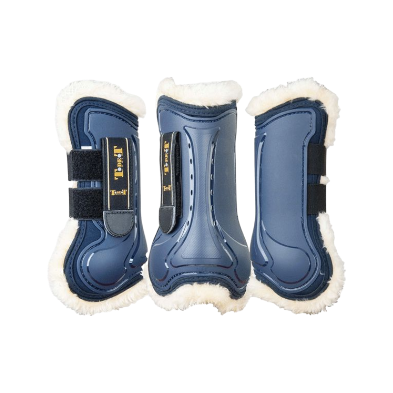 TdeT - Guêtres ouvertes Design avec doublure mouton marine x2 | - Ohlala