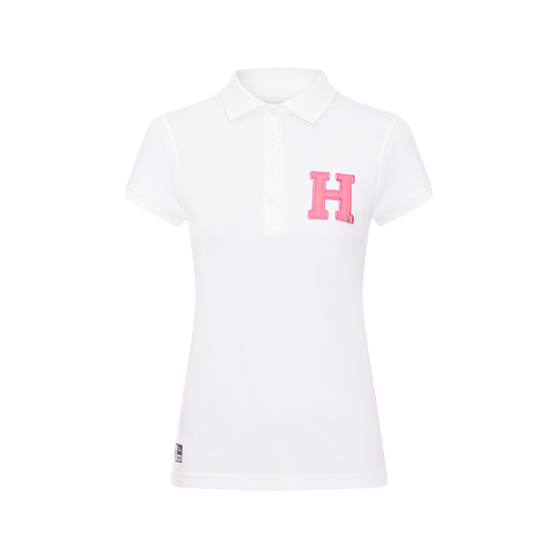 Hagg - Polo manches courtes femme blanc/ rose | - Ohlala