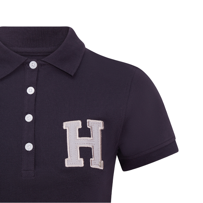 Hagg - Polo manches courtes femme marine/ gris | - Ohlala