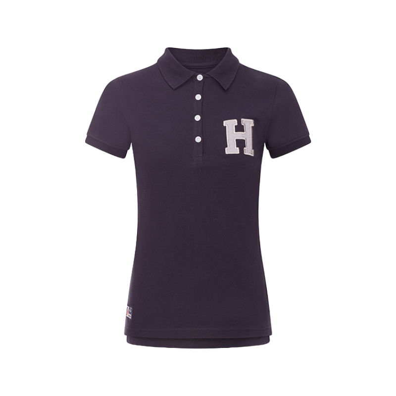 Hagg - Polo manches courtes femme marine/ gris | - Ohlala