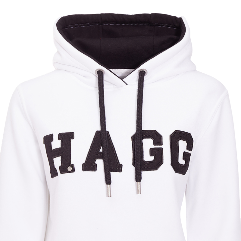 Hagg - Sweat à capuche femme blanc/ noir | - Ohlala