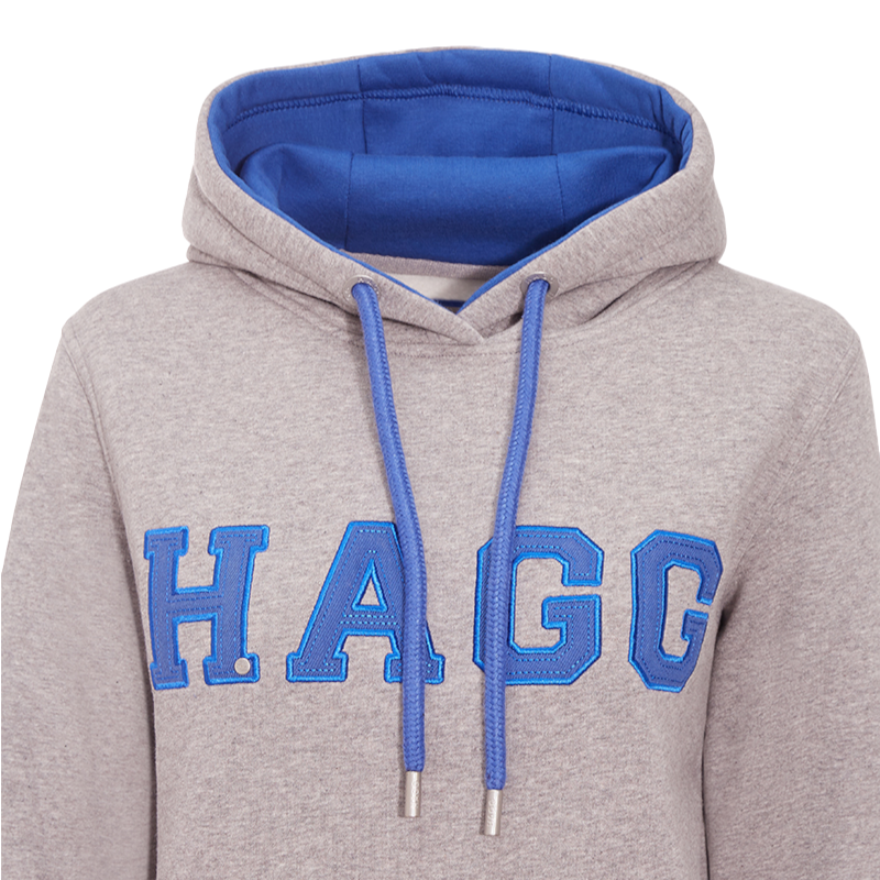 Hagg - Sweat à capuche femme gris/ bleu roi | - Ohlala