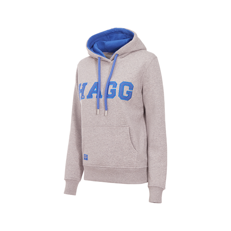 Hagg - Sweat à capuche femme gris/ bleu roi | - Ohlala