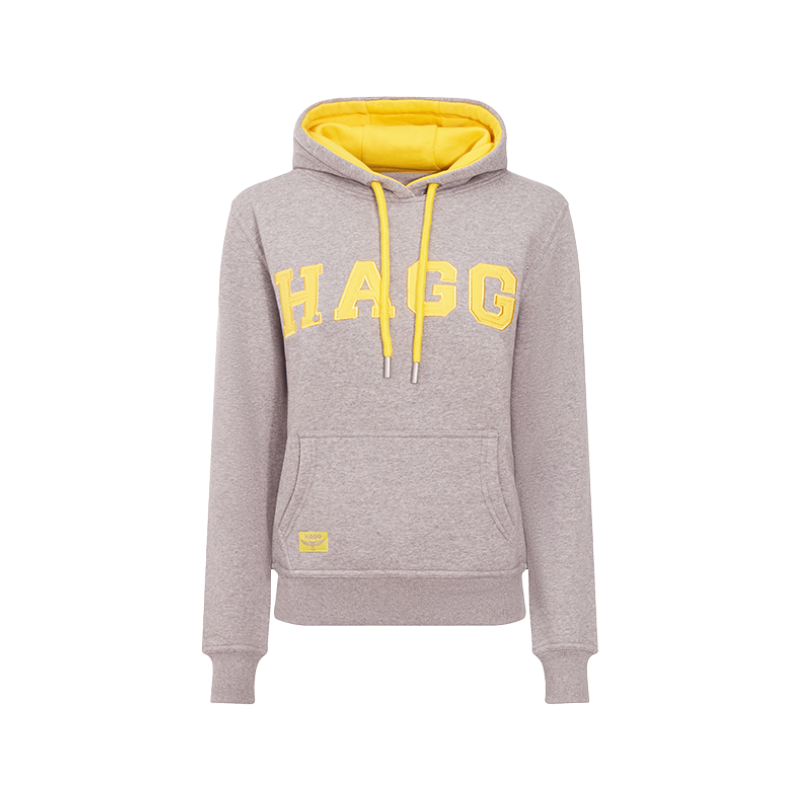 Hagg - Sweat à capuche femme gris/ jaune | - Ohlala