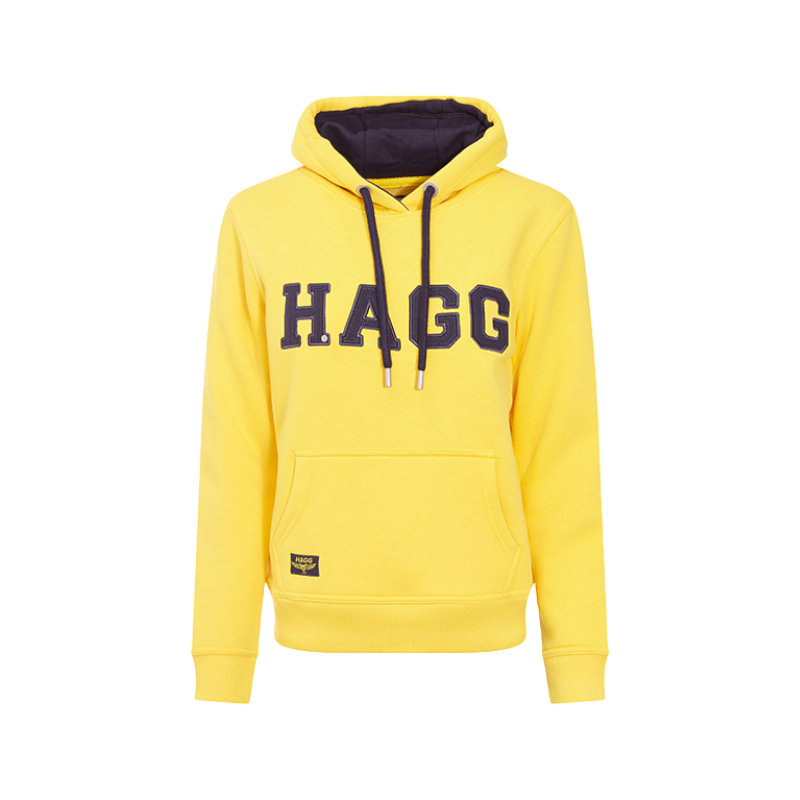Hagg - Sweat à capuche femme jaune/ marine | - Ohlala