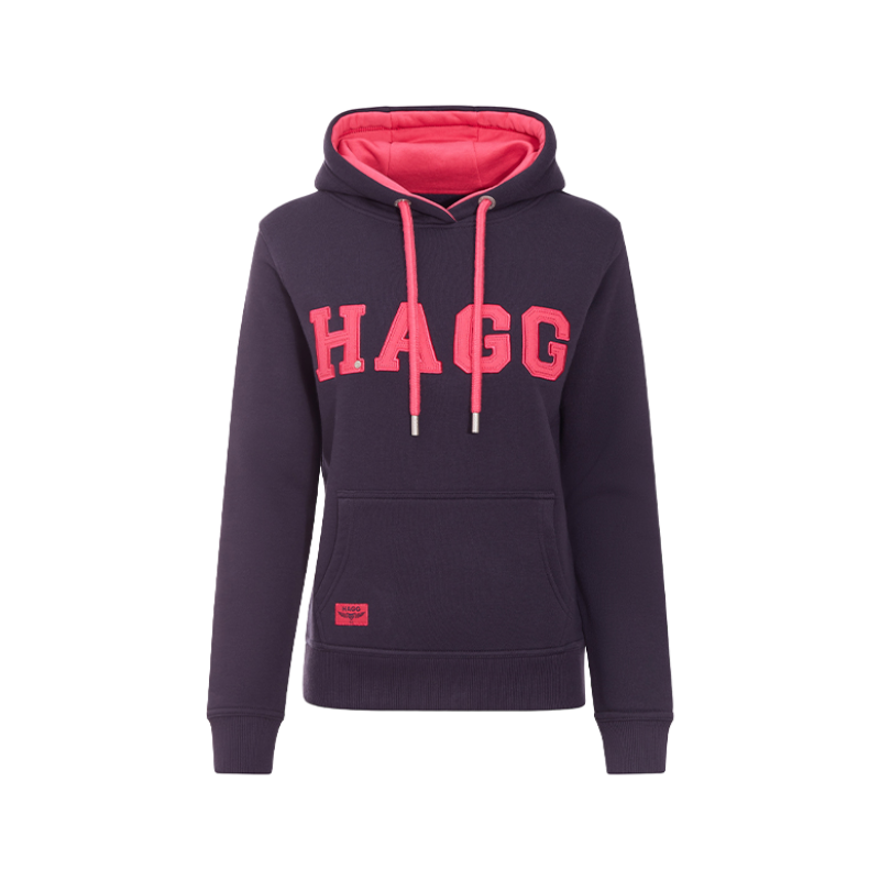Hagg - Sweat à capuche femme marine/ fuchsia | - Ohlala