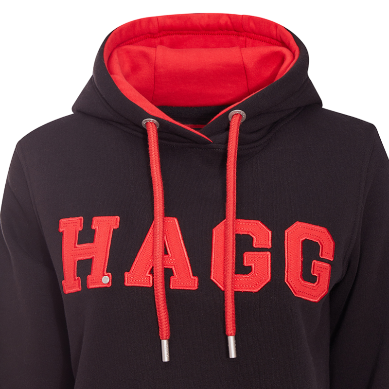 Hagg - Sweat à capuche femme noir/ rouge | - Ohlala