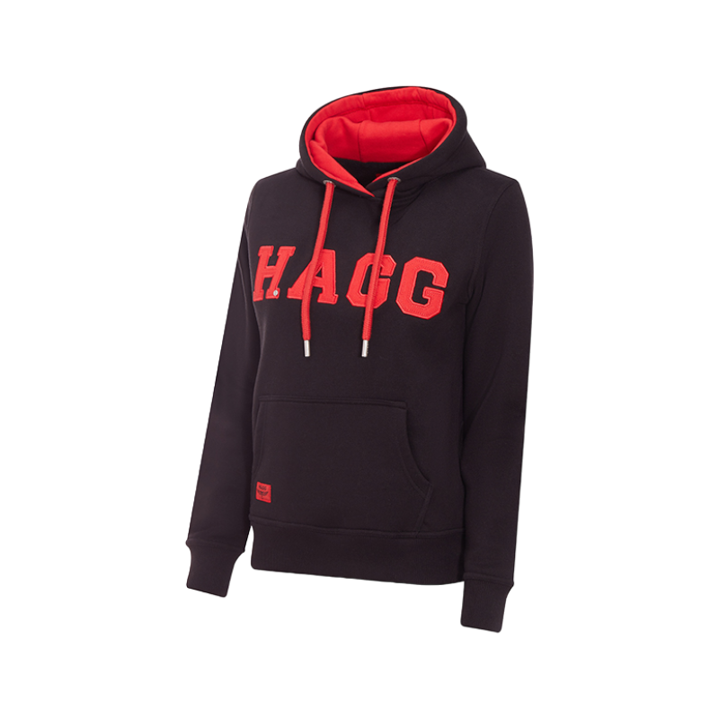 Hagg - Sweat à capuche femme noir/ rouge | - Ohlala