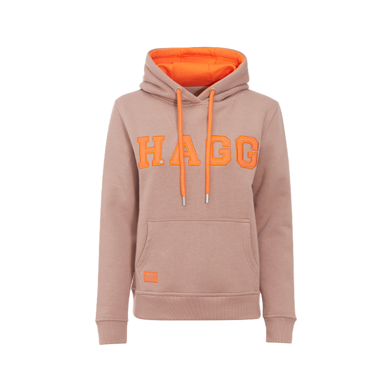 Hagg - Sweat à capuche femme marron glacé/ orange | - Ohlala