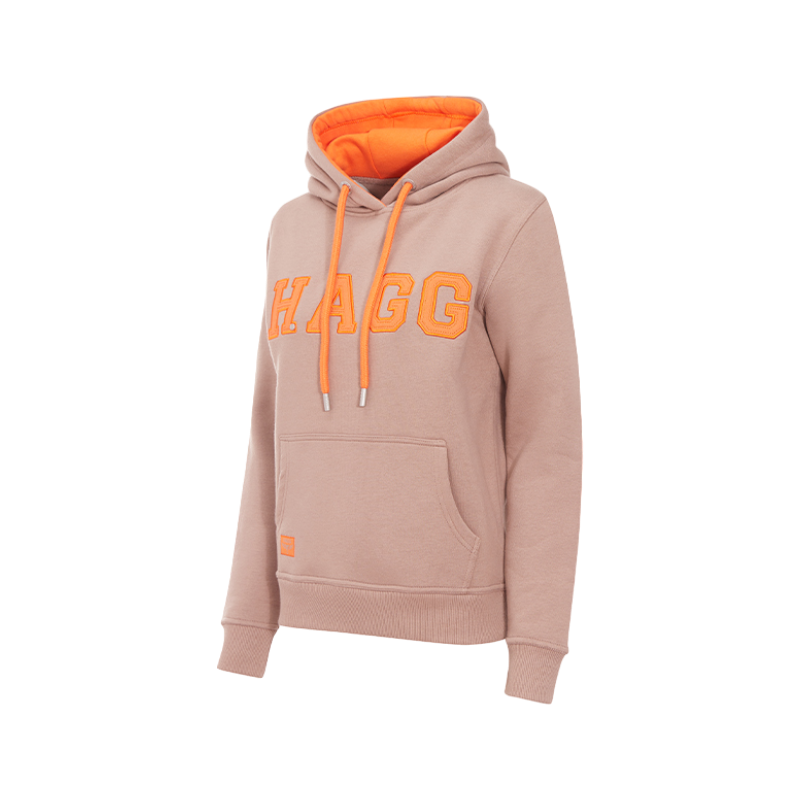 Hagg - Sweat à capuche femme marron glacé/ orange | - Ohlala