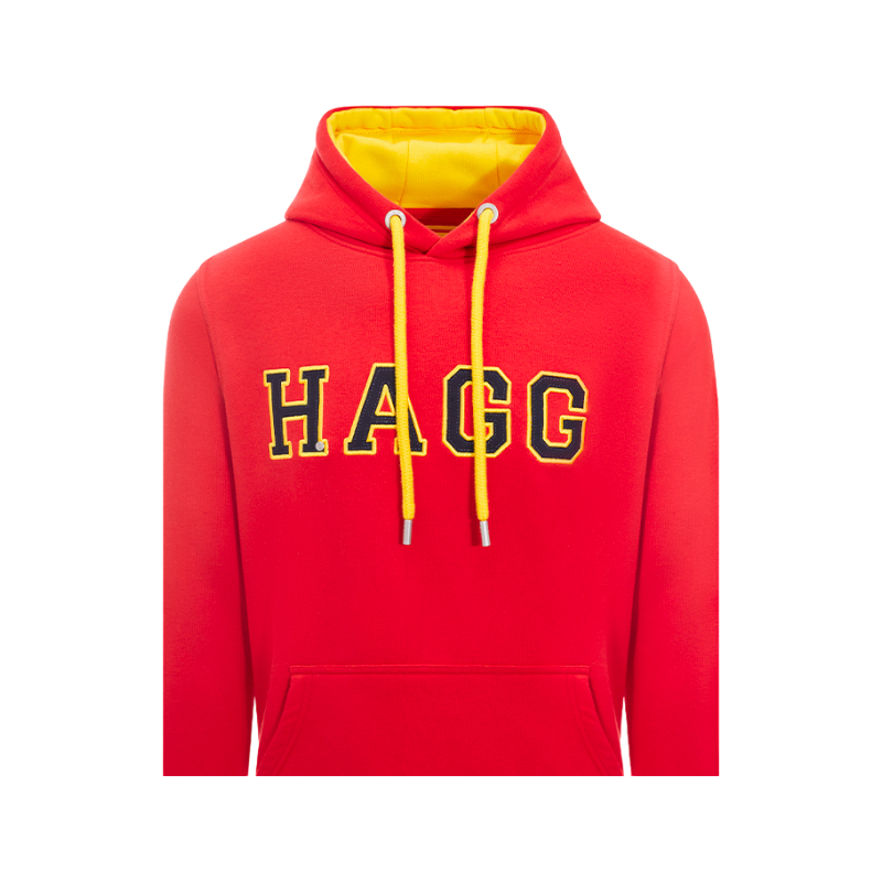 Hagg - Sweat à capuche homme rouge/ jaune/ noir | - Ohlala