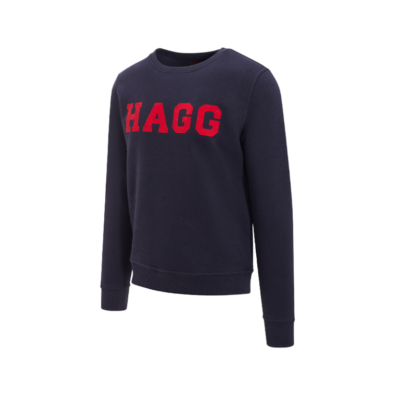 Hagg - Sweat col rond homme marine/ rouge | - Ohlala