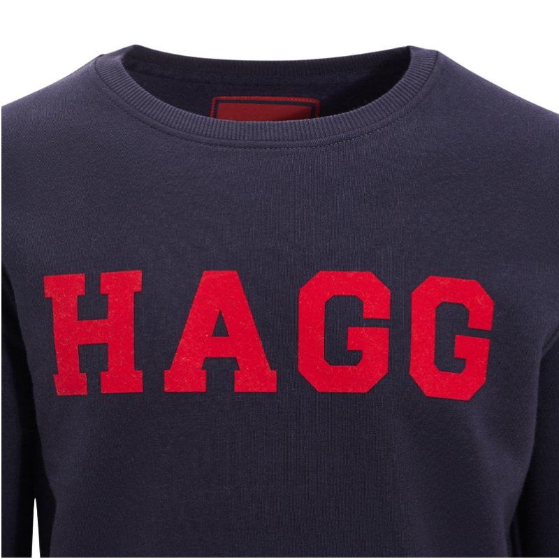 Hagg - Sweat col rond homme marine/ rouge | - Ohlala