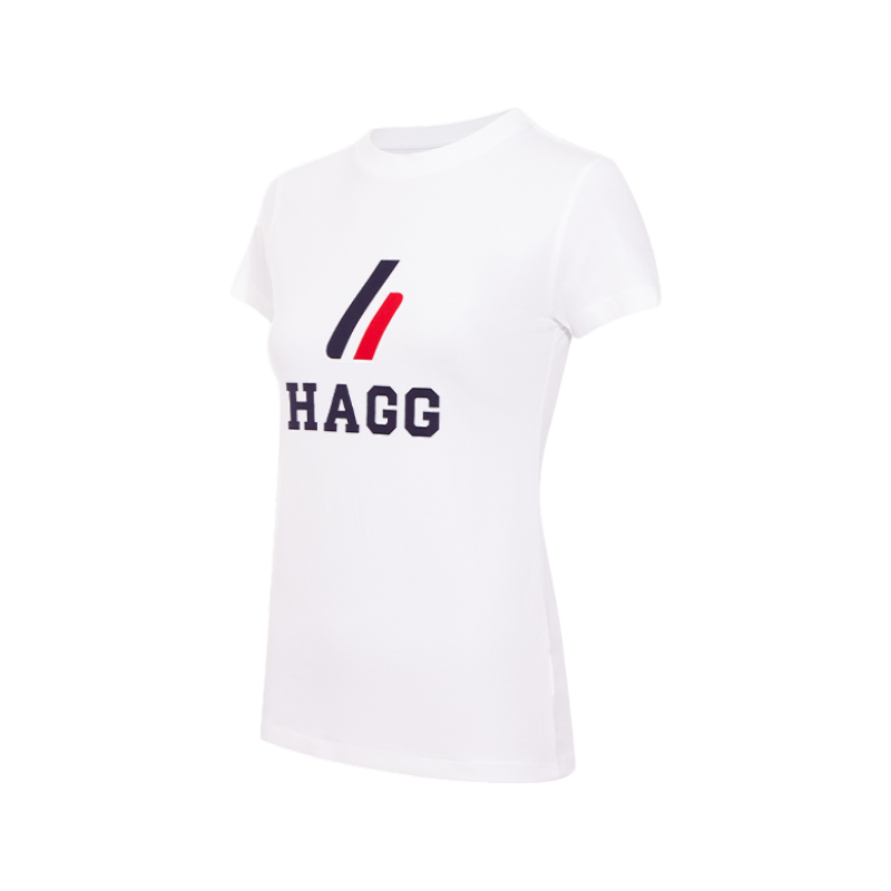 Hagg - T-shirt manches courtes femme blanc/ marine | - Ohlala