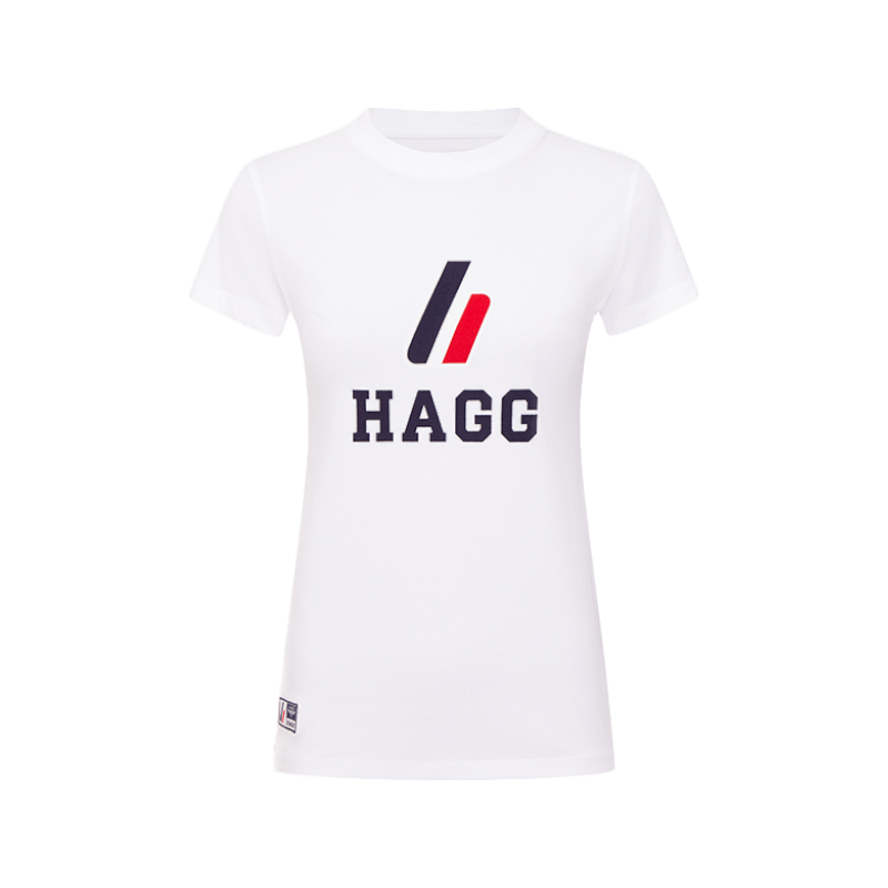 Hagg - T-shirt manches courtes femme blanc/ marine | - Ohlala