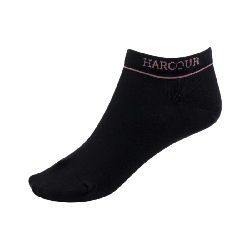 Harcour - Korte sokken Suzanne zwart/roze (x3)