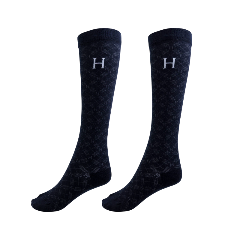 Harcour - Aiko equestrian socks navy/pink/tartan (x3)