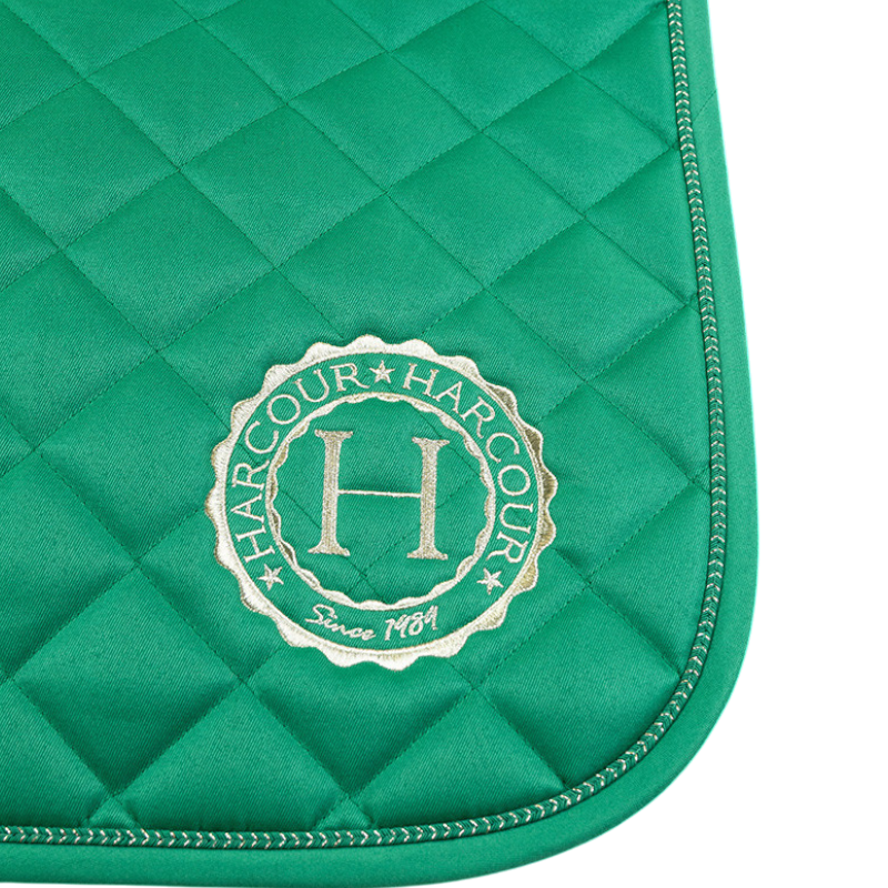 Harcour - Set van dressuurtapijten Sunny en Funny oorwarmers groen/ lichtgoud