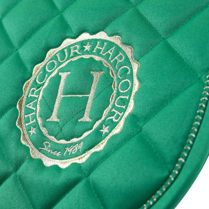 Harcour - Set van dressuurtapijten Sunny en Funny oorwarmers groen/ lichtgoud