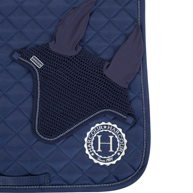 Harcour - Pack tapis de selle Sunny et bonnet Funny marine/ light gold | - Ohlala