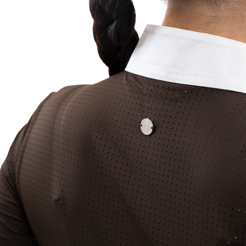 Harcour - Langärmliges Damen-Turnierpoloshirt Stella Cacao