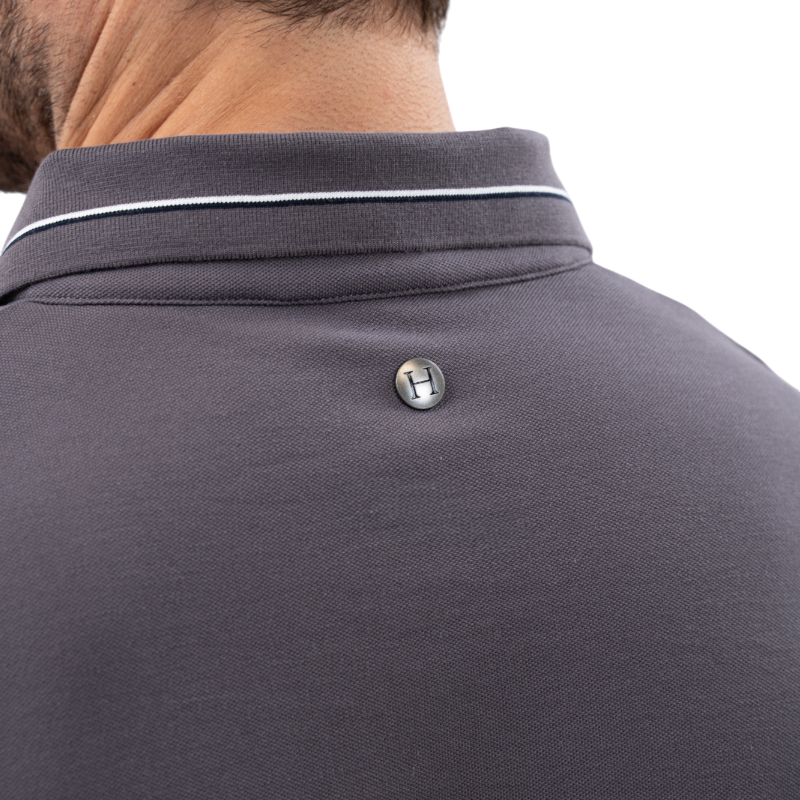 Harcour - Men's short sleeve polo Oscar slate