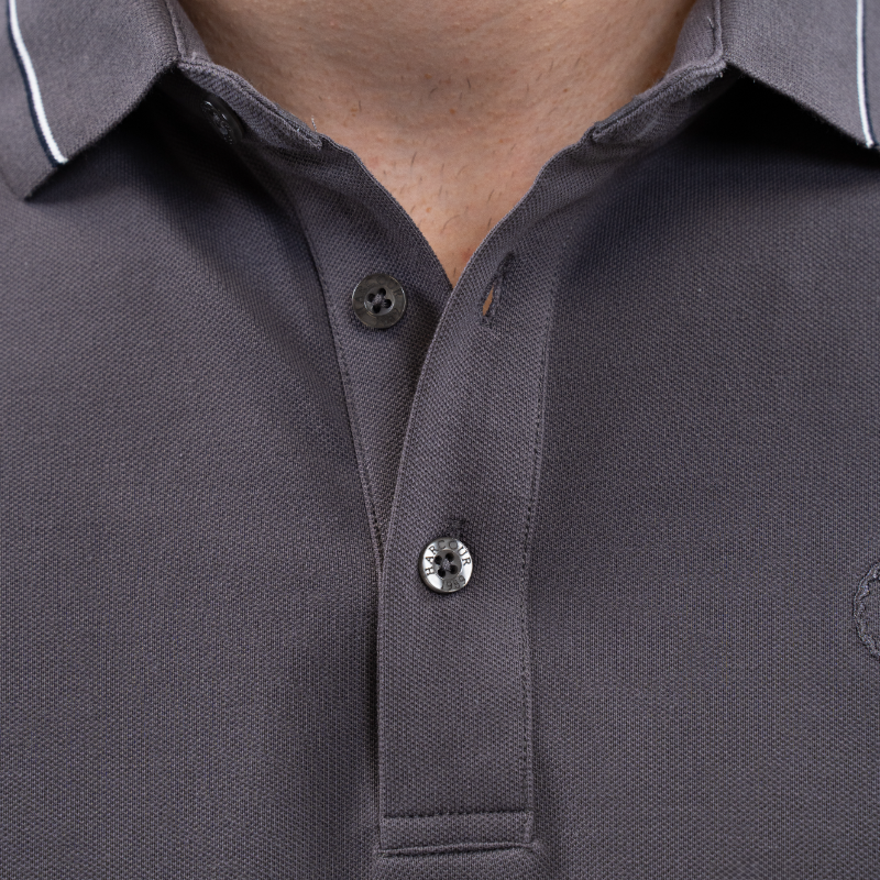Harcour - Men's short sleeve polo Oscar slate