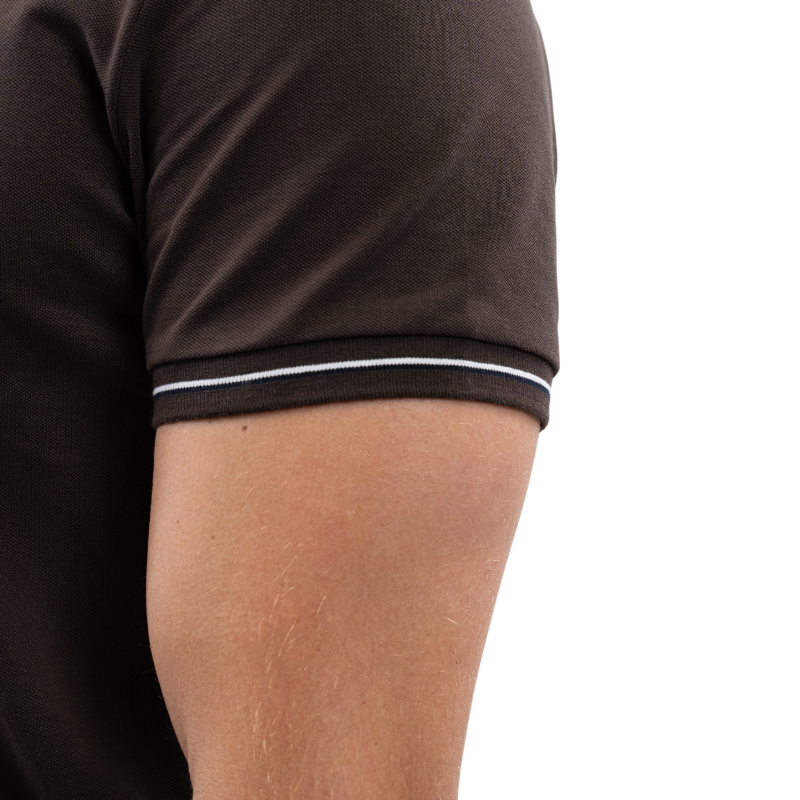 Harcour - Men's short sleeve polo Oscar cocoa