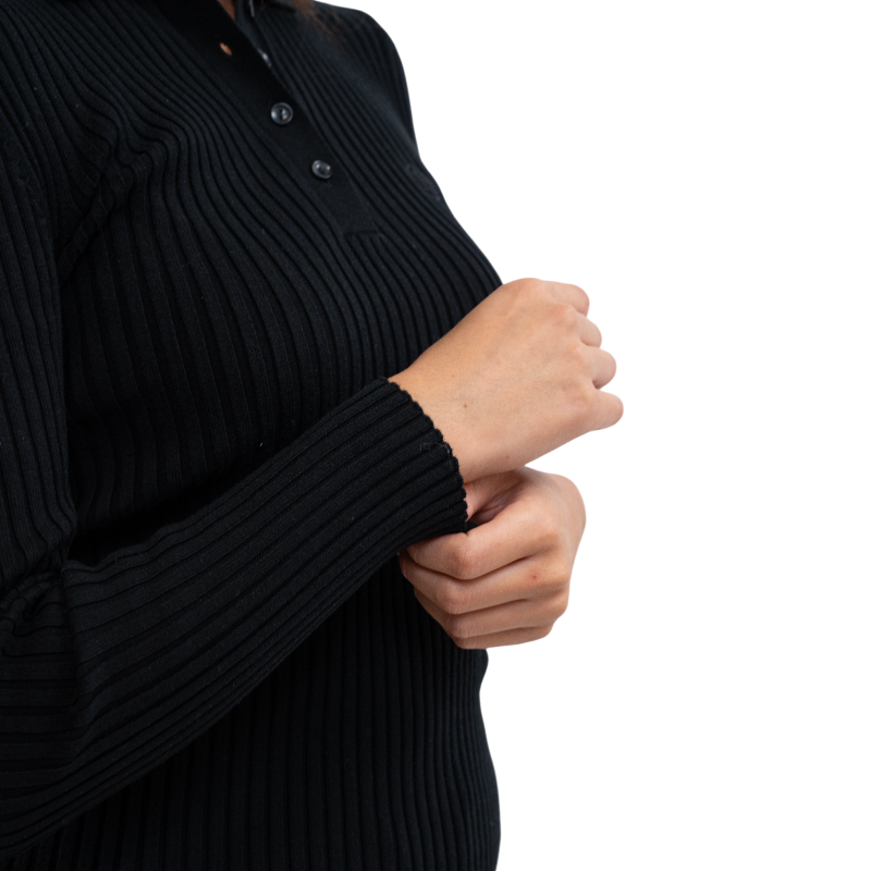 Harcour - Women's long sleeve polo Aurore black