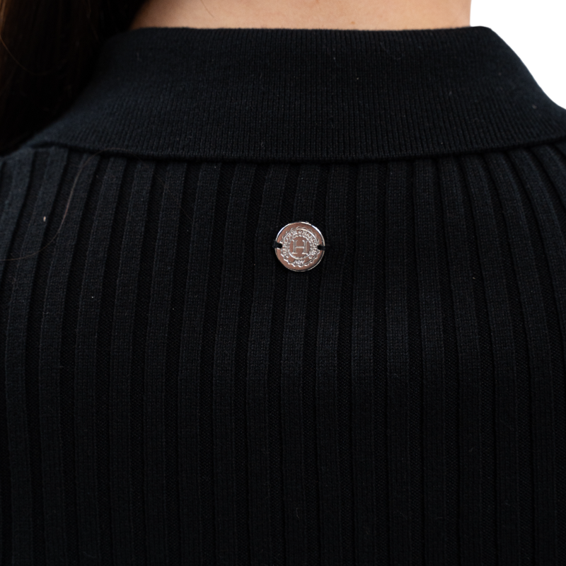 Harcour - Women's long sleeve polo Aurore black