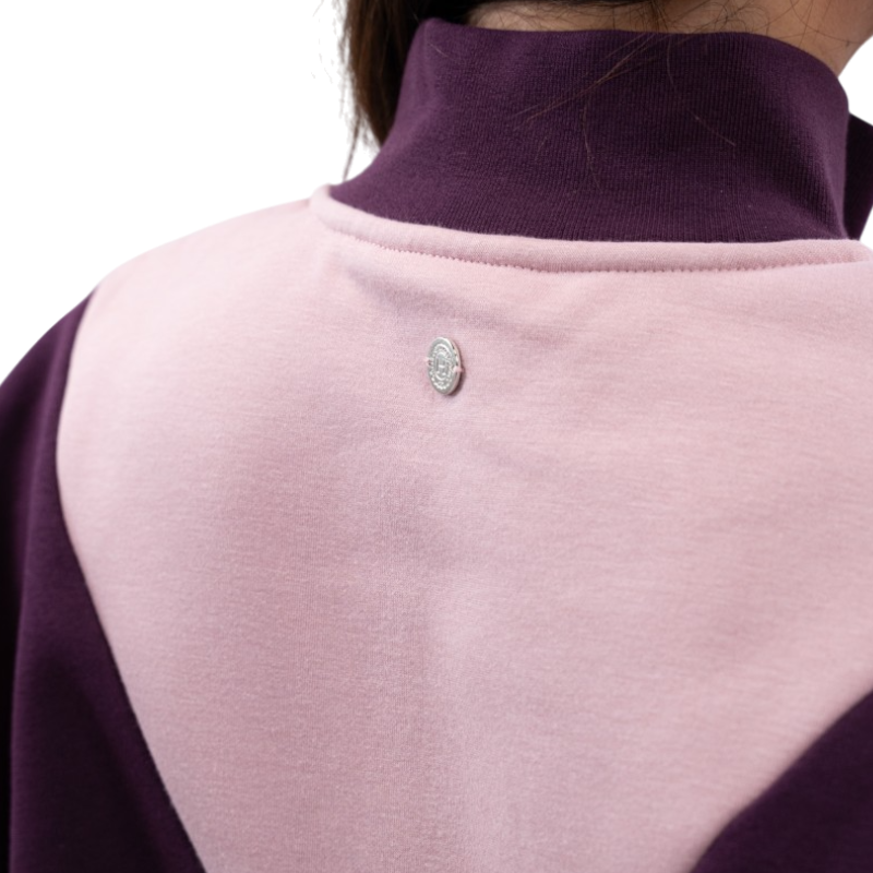 Harcour - Sweat met hoge kraag voor dames Ambre vijg/ pioenroos