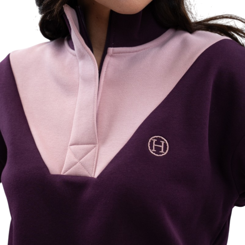 Harcour - Sweat met hoge kraag voor dames Ambre vijg/ pioenroos