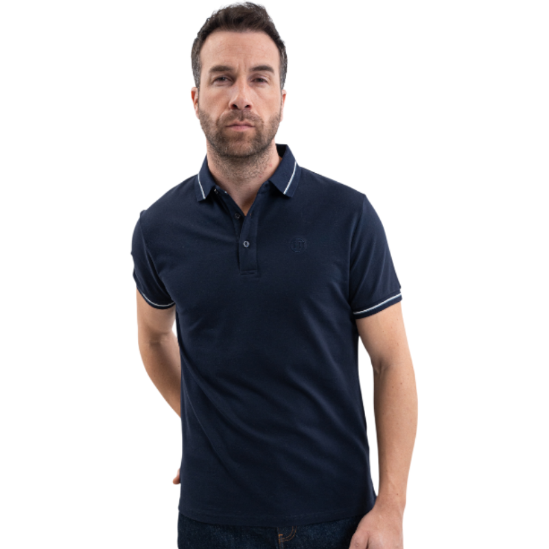 Harcour - Polo manches courtes homme Oscar marine | - Ohlala