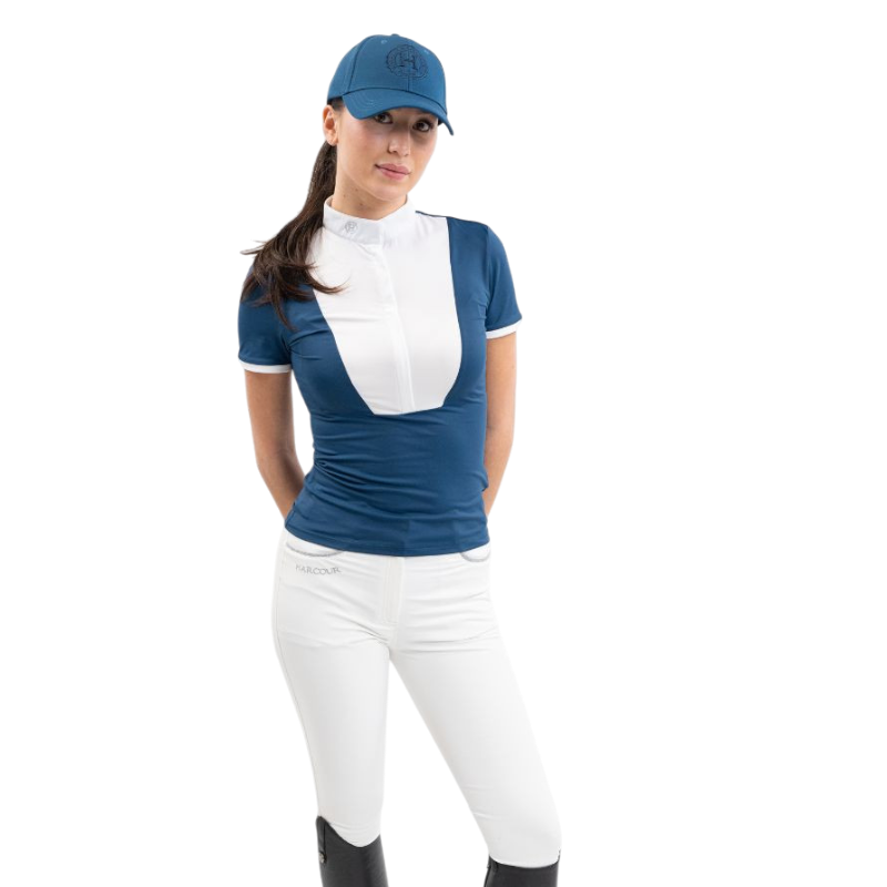 Harcour - Polo de concours manches courtes femme Shine bleu lagon | - Ohlala