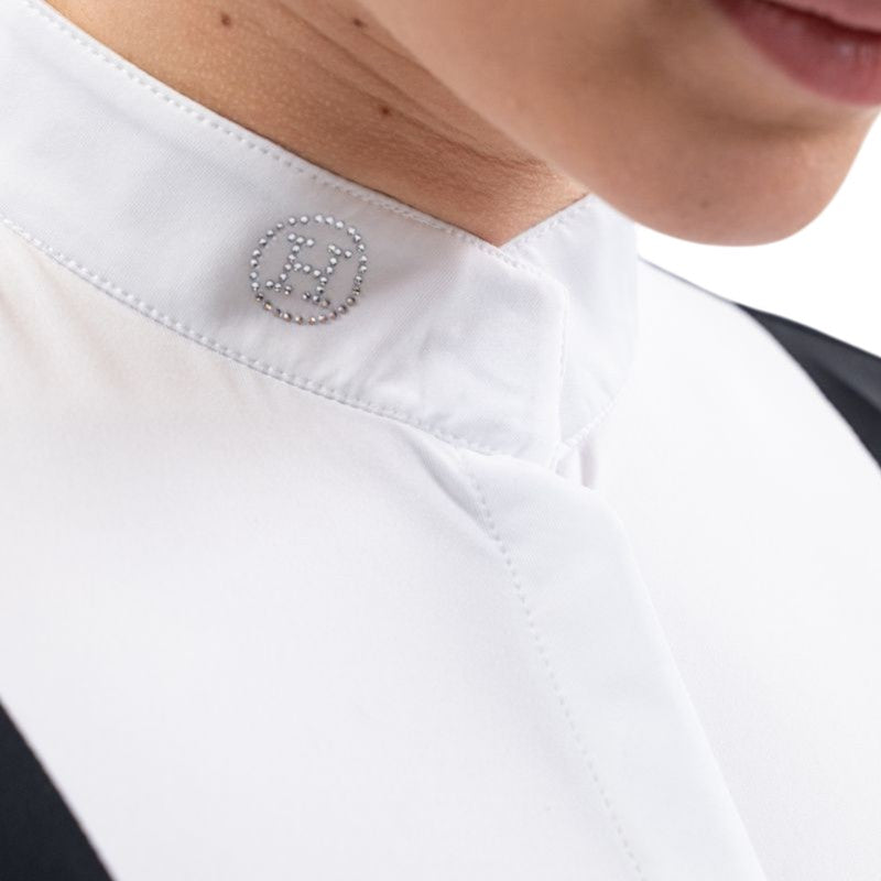 Harcour - Dameswedstrijd polo met korte mouwen Shine zwart
