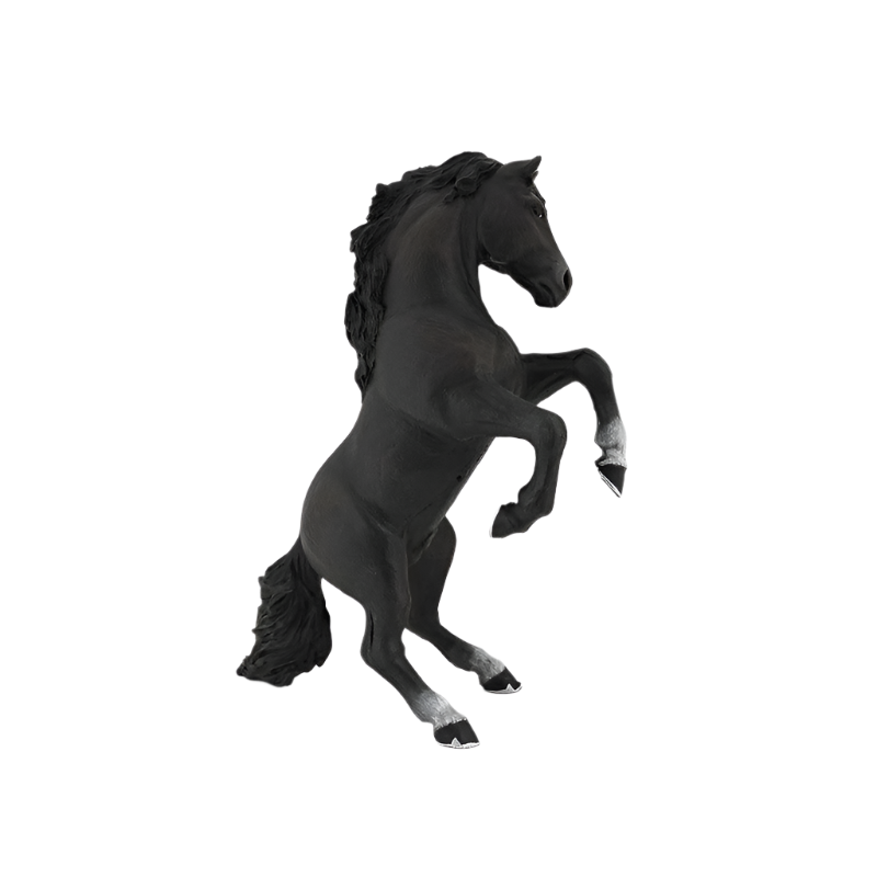 Papo - Cheval cabré noir | - Ohlala