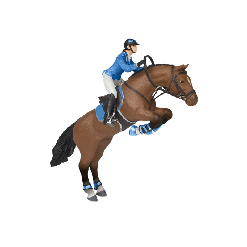 Papo - Cheval saut d'obstacle et cavalière | - Ohlala