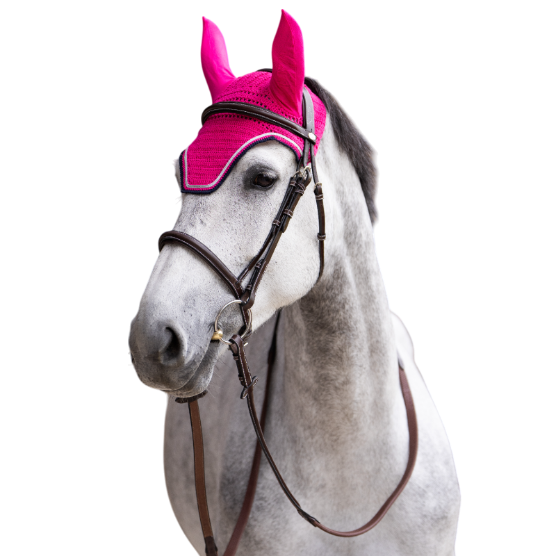 Jump'In - Bonnet pour chevaux Balthazar fuschia/ marine | - Ohlala