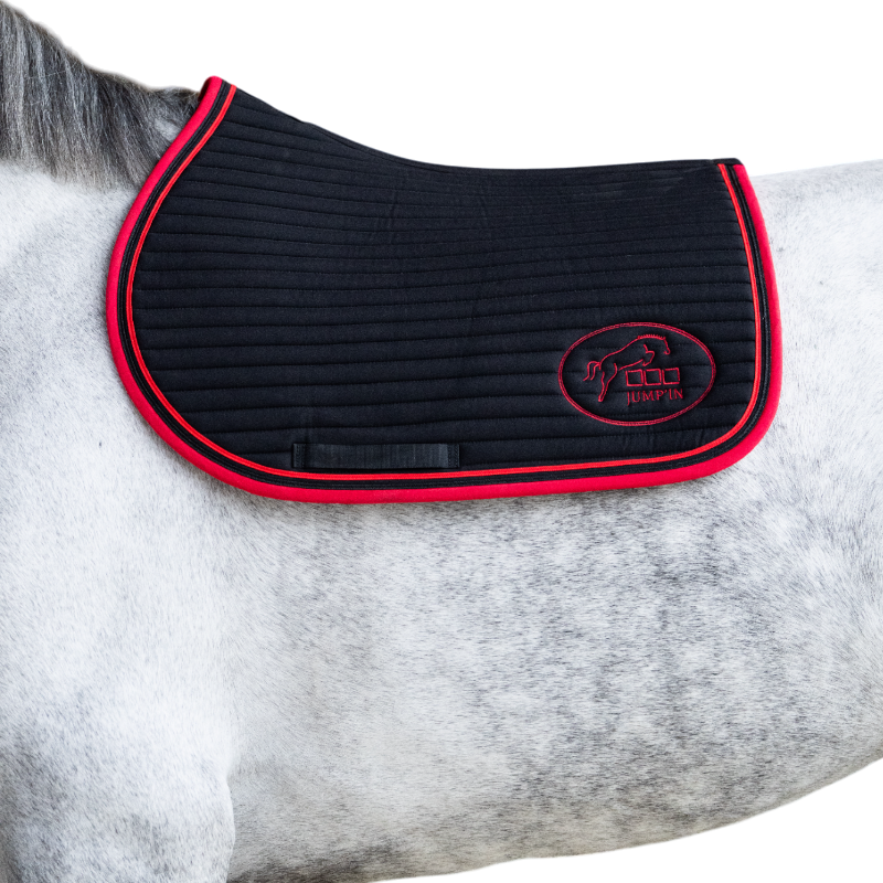 Jump'In - Tapis de selle Balthazar noir/ rouge | - Ohlala